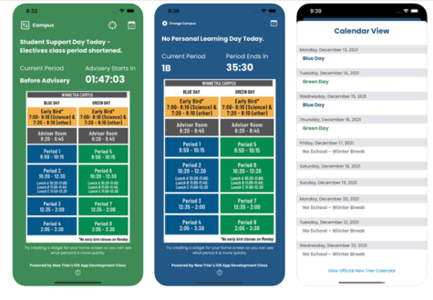 New Triers iOS development class built an app to help students navigate the schedule adjustments.